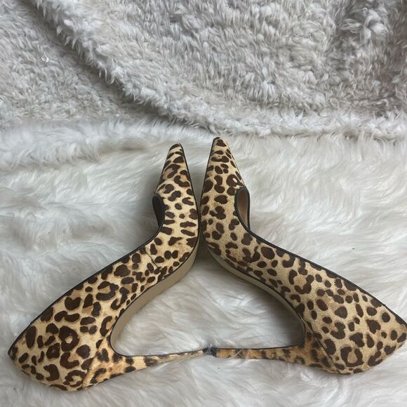 Steve Madden Dasie leather Calf hair leopard print slip on heels 10M - Picture 4 of 11